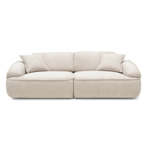 Sofa modułowa Savio 260 cm, regulowane oparcie, obłe kształty, beżowa