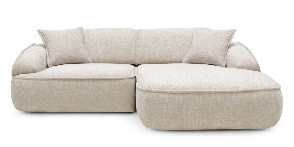 Narożnik modułowy Savio 260 cm, prawy, regulowane oparcie, obły, beż