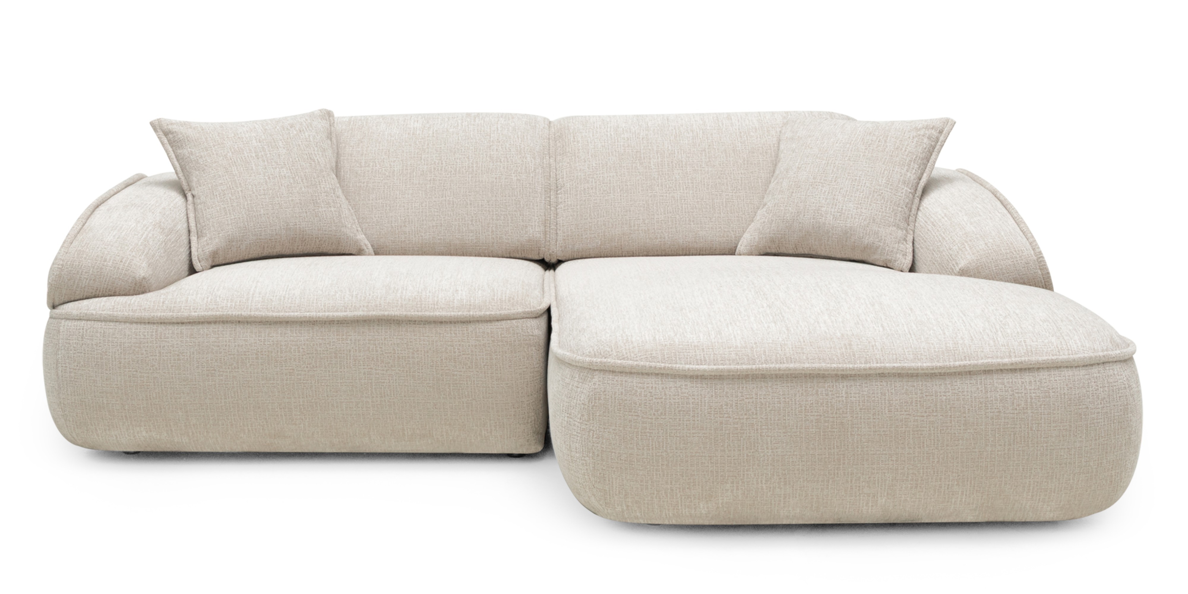 Narożnik modułowy Savio 260 cm, prawy, regulowane oparcie, obły, beż