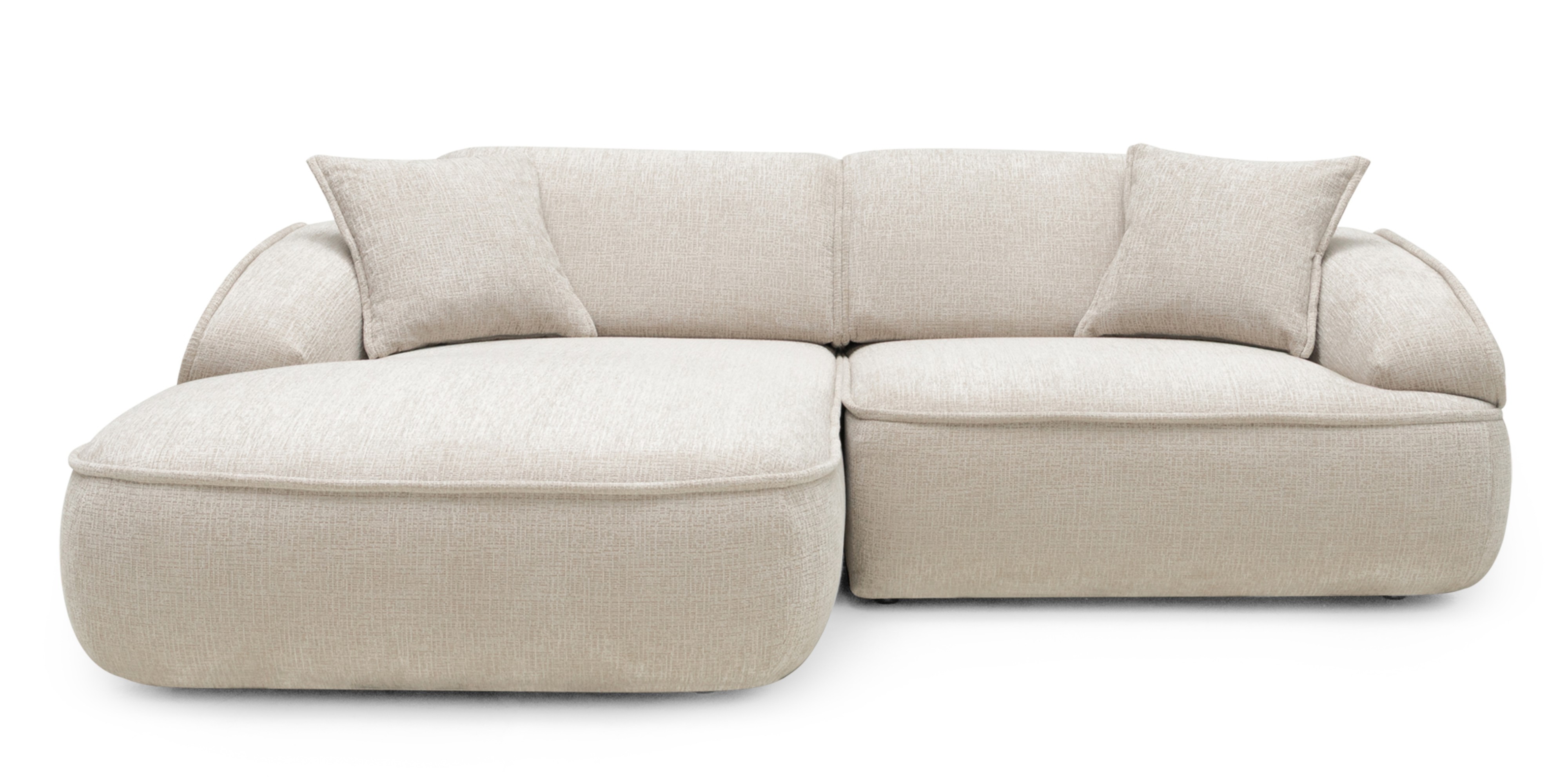 Narożnik modułowy Savio 260 cm, lewy, regulowane oparcie, obły, beż