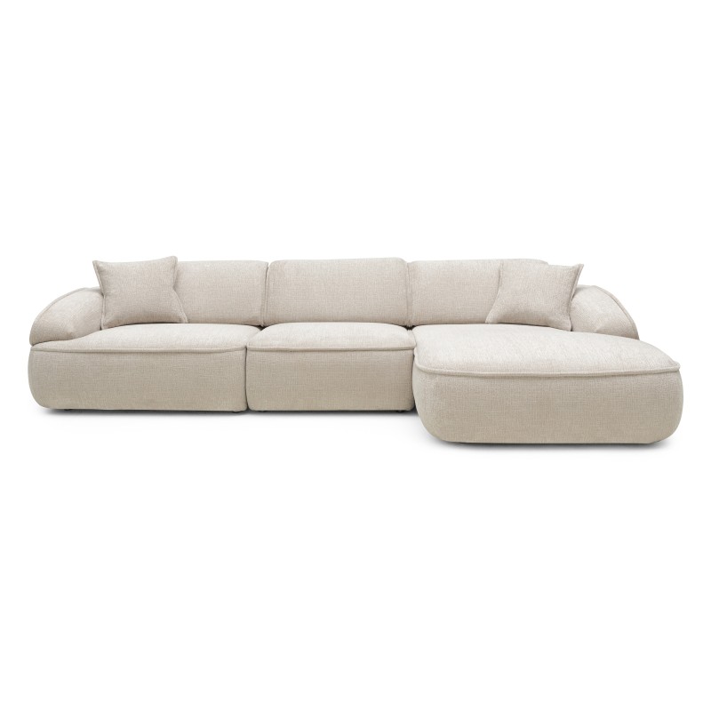 Narożnik modułowy Savio 354 cm, prawy, regulowane oparcie, obły, beż
