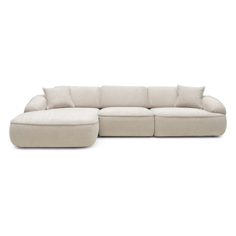 Narożnik modułowy Savio 354 cm, lewy, regulowane oparcie, obły, beż