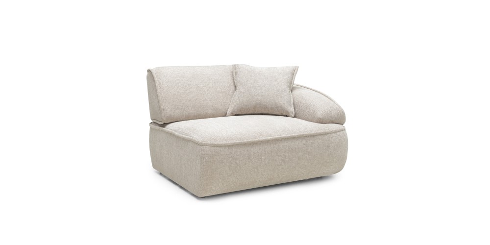 Narożnik modułowy Savio 354 cm, lewy, regulowane oparcie, obły, beż
