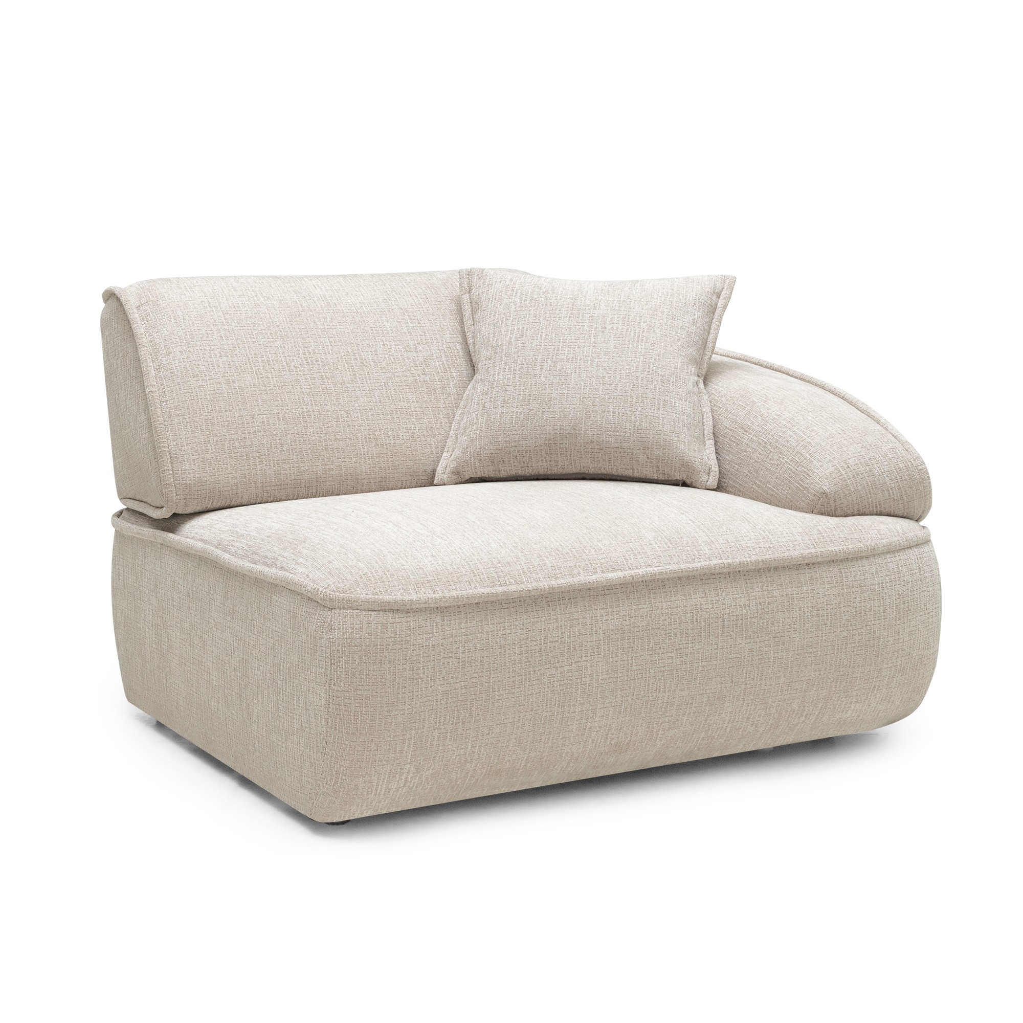 Narożnik modułowy Savio 354 cm, lewy, regulowane oparcie, obły, beż