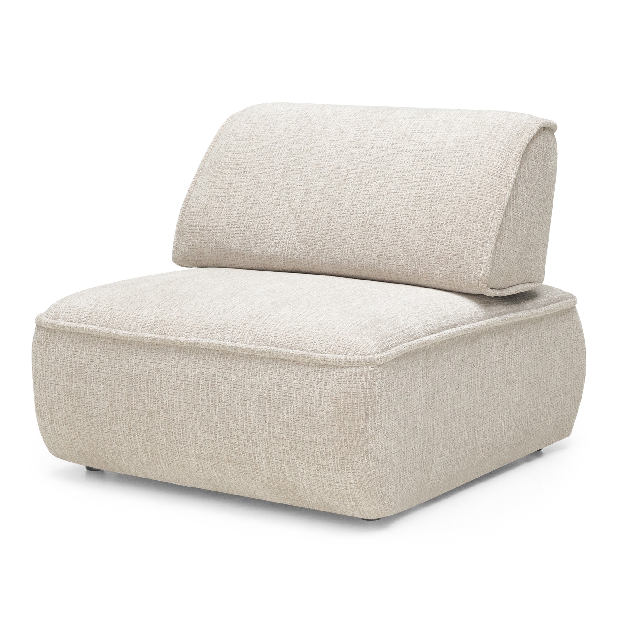 Narożnik modułowy Savio U-kształtny, prawy, regulowany, obły, beżowy
