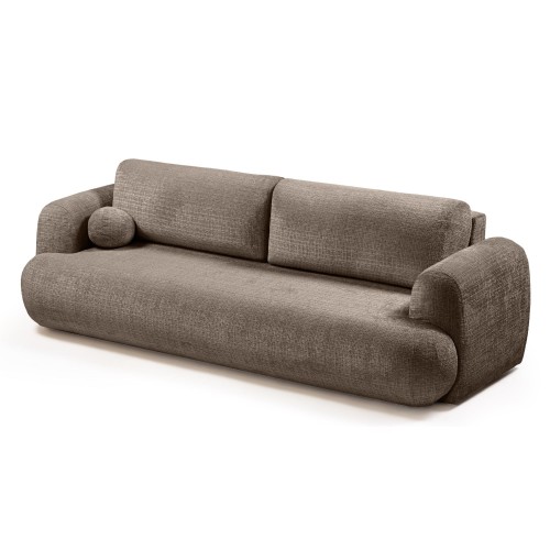 OU-2762 Sofa z funkcją spania i pojemnikiem Imola, brązowa, obła