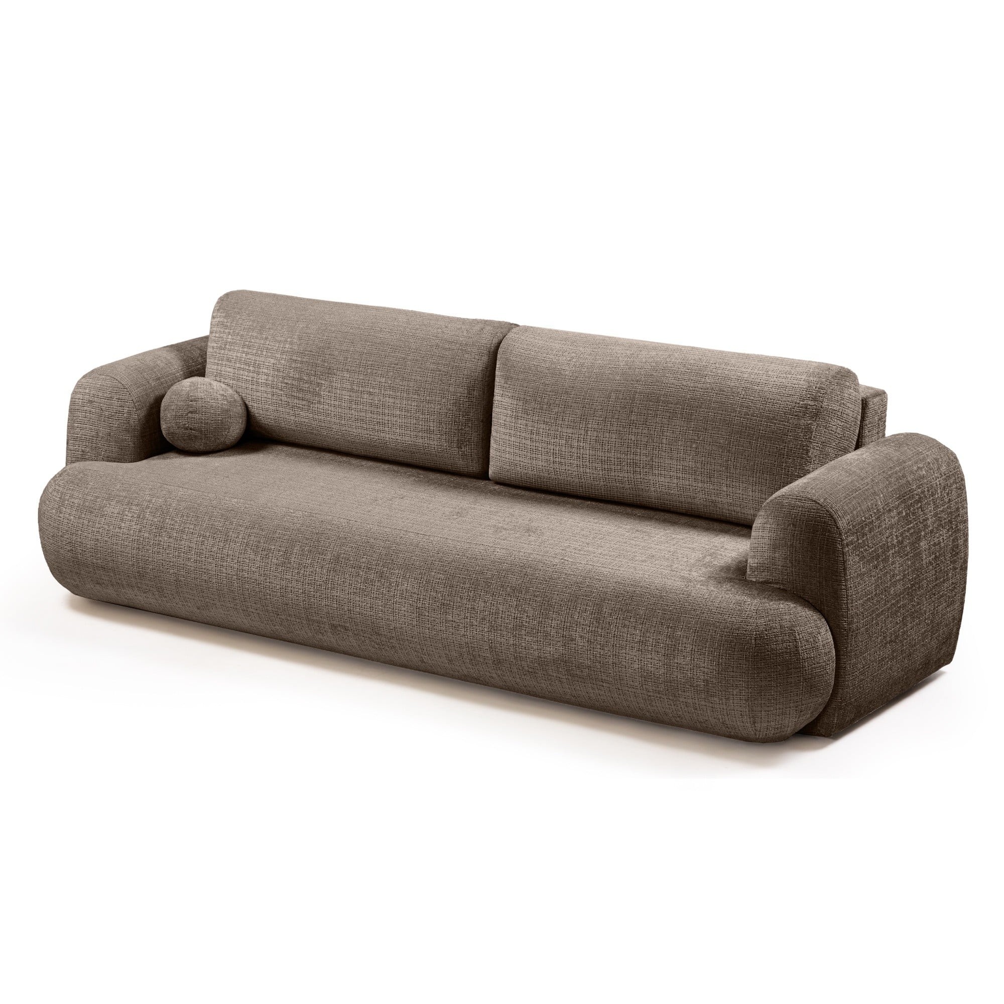 OU-2762 Sofa z funkcją spania i pojemnikiem Imola, brązowa, obła