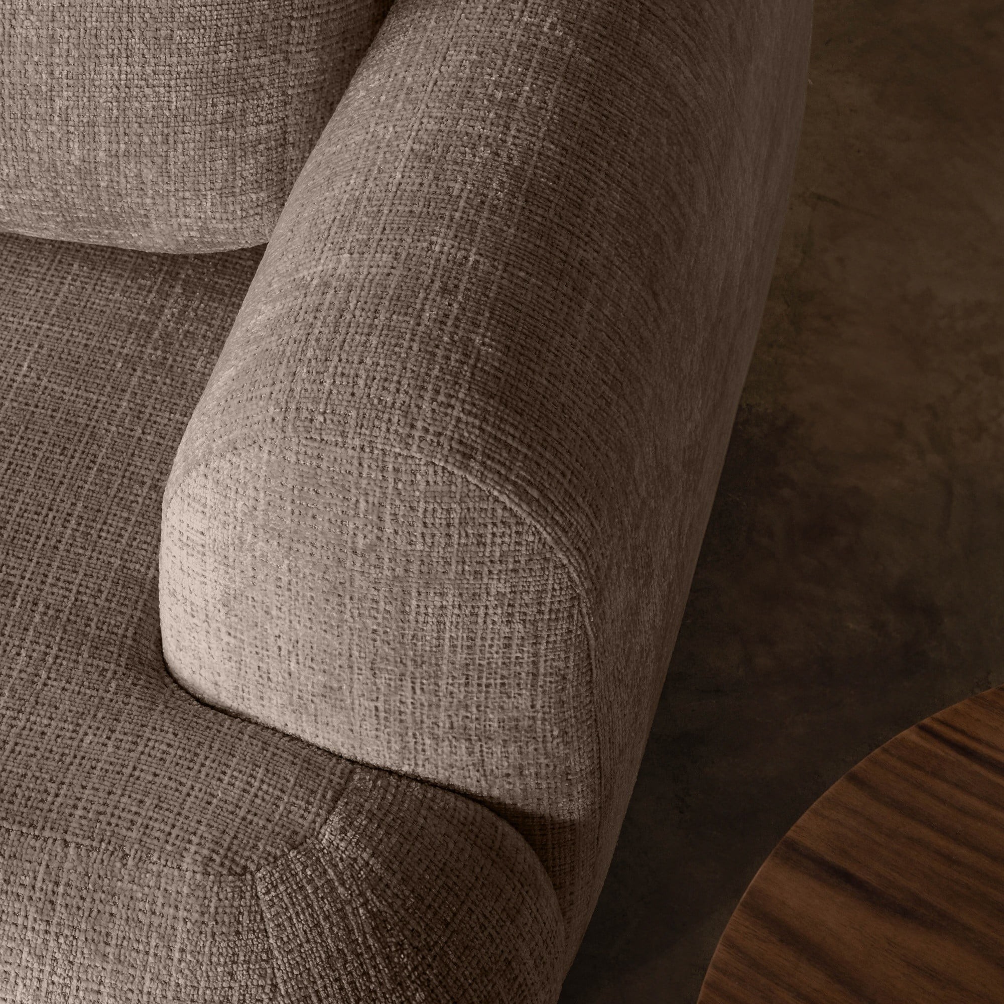 OU-2762 Sofa z funkcją spania i pojemnikiem Imola, brązowa, obła