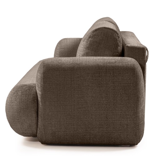 OU-2762 Sofa z funkcją spania i pojemnikiem Imola, brązowa, obła