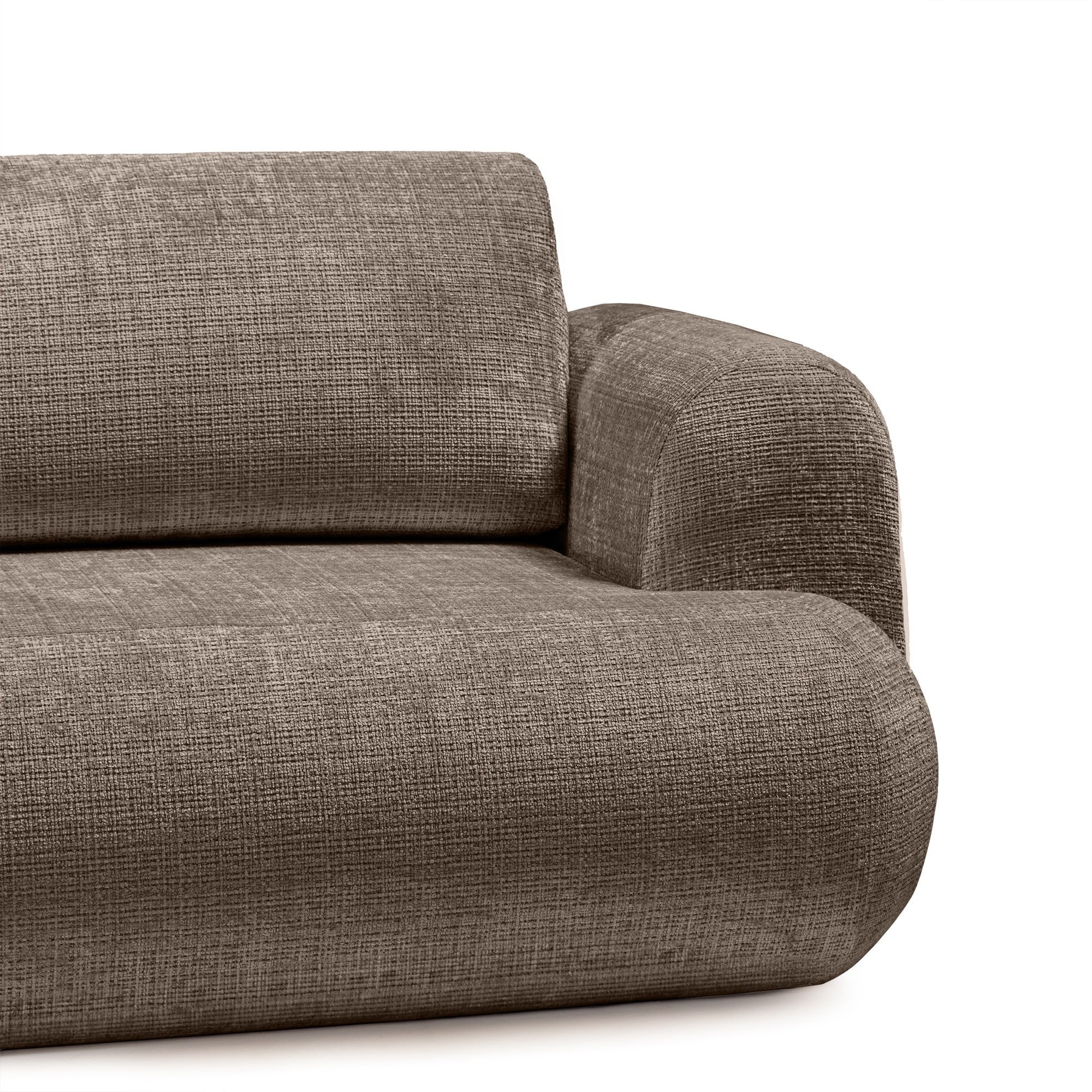 OU-2762 Sofa z funkcją spania i pojemnikiem Imola, brązowa, obła