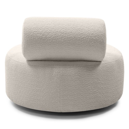 OU-2765 Fotel obrotowy Moso, jasnobeżowy, boucle, obłe kształty