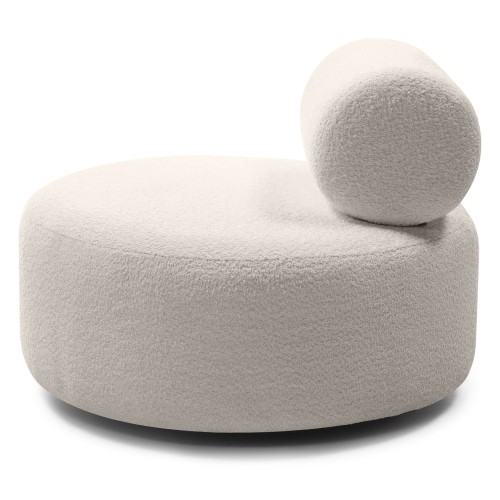 OU-2765 Fotel obrotowy Moso, jasnobeżowy, boucle, obłe kształty