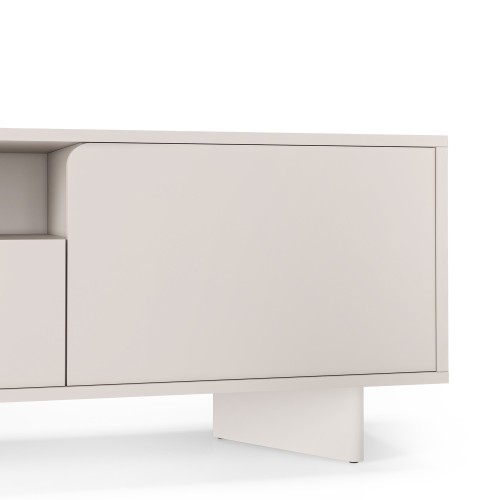 Szafka RTV Bloom 160 cm, kaszmirowa, zaokrąglone fronty