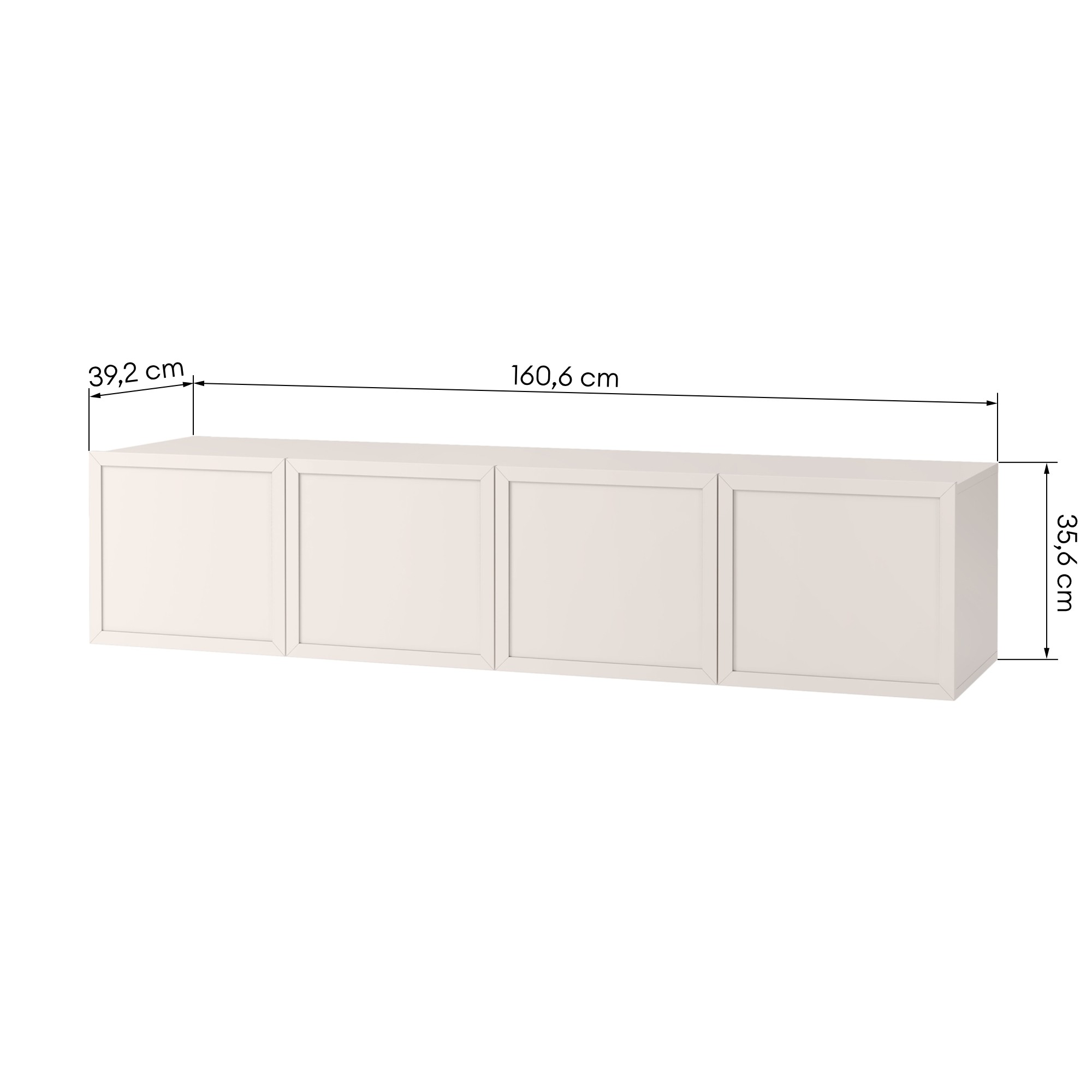 Wisząca szafka RTV Noka 160 cm, kaszmir