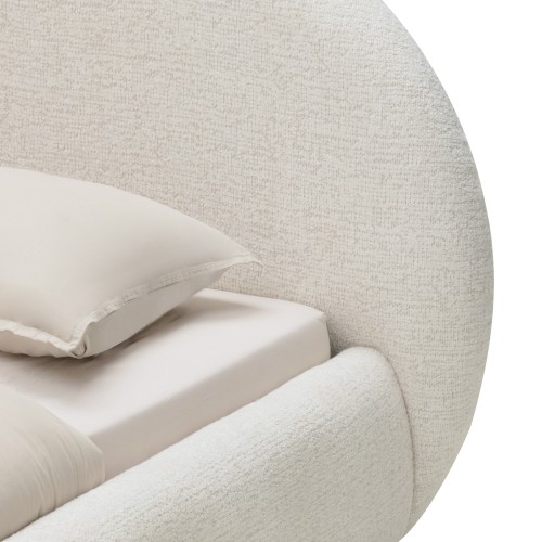Łóżko 160x200 Veloro ze stelażem i pojemnikiem jasnobeżowe