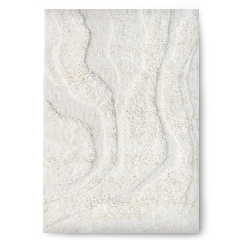 Dywan  Nokori tuftowany, wełniany, kremowy, fale, 160x230 cm