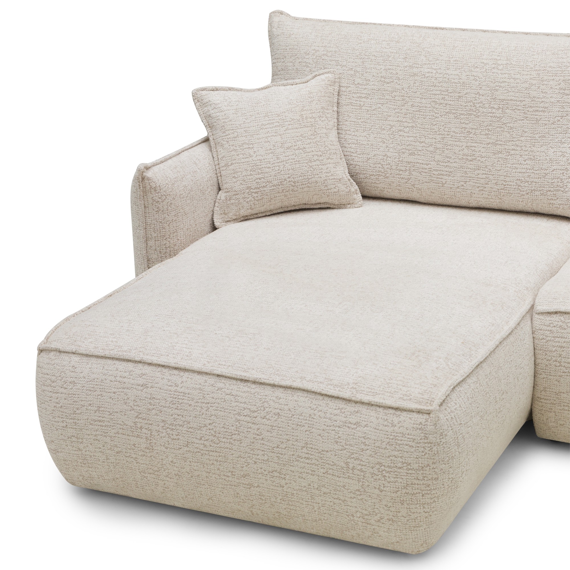 Narożnik rozkładany z pojemnikiem Sofino Long, beżowy