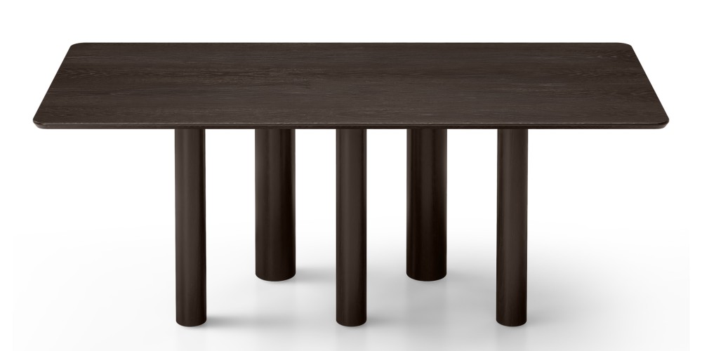 Stół z prostokątnym blatem Ritro 200 cm, drewno, fornir dębowy, orzech