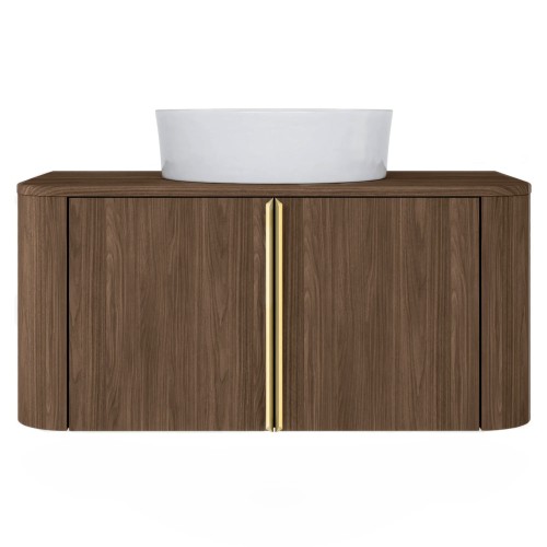 Szafka pod umywalkę Bassa 80 cm orzech lincoln, wodoodporny blat ,złote uchwyty,obła