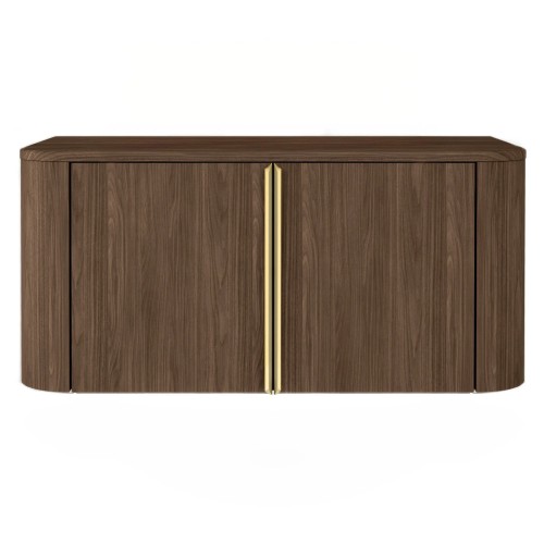Szafka pod umywalkę Bassa 80 cm orzech lincoln, wodoodporny blat ,złote uchwyty,obła