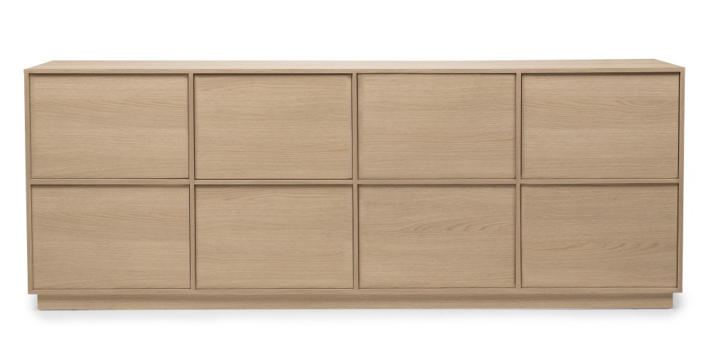 Komoda ośmiodrzwiowa Japandi  220cm dąb lindberg, nowoczesna