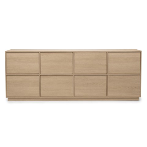 Komoda ośmiodrzwiowa Japandi  220cm dąb lindberg, nowoczesna