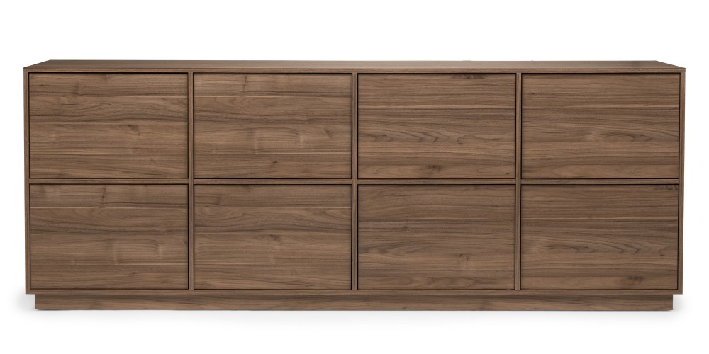 Komoda ośmiodrzwiowa Japandi  220cm orzech royal, nowoczesna