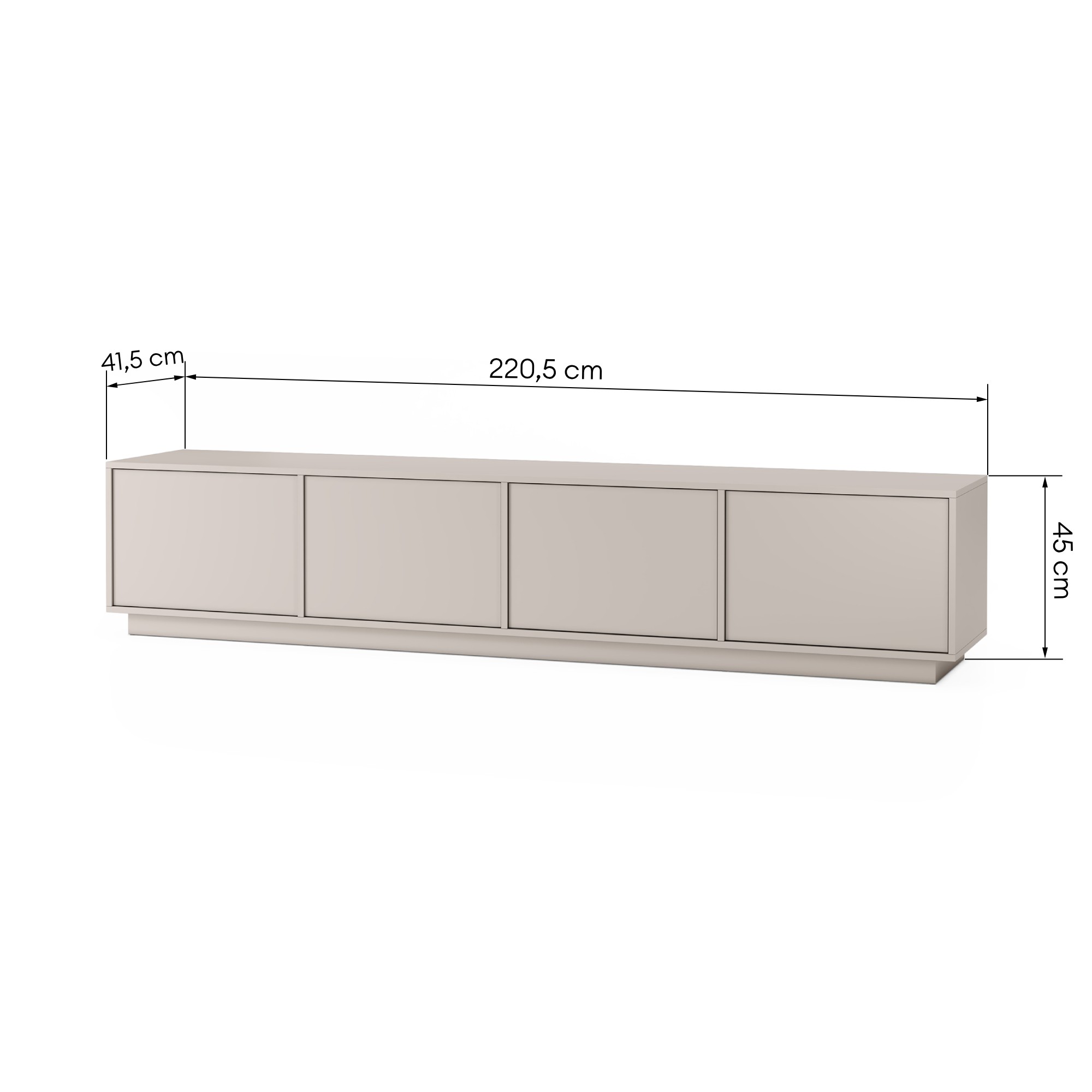 Szafka RTV 220 cm Japandi kaszmirowa