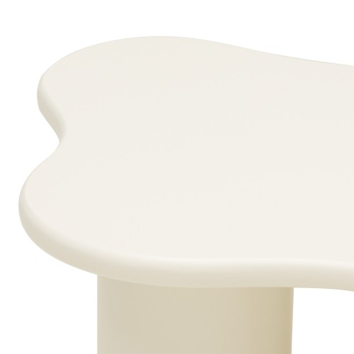 Stolik kawowy Vanity 100 cm, obłe kształty, mleczny biały