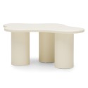Stolik kawowy Vanity 100 cm, obłe kształty, mleczny biały