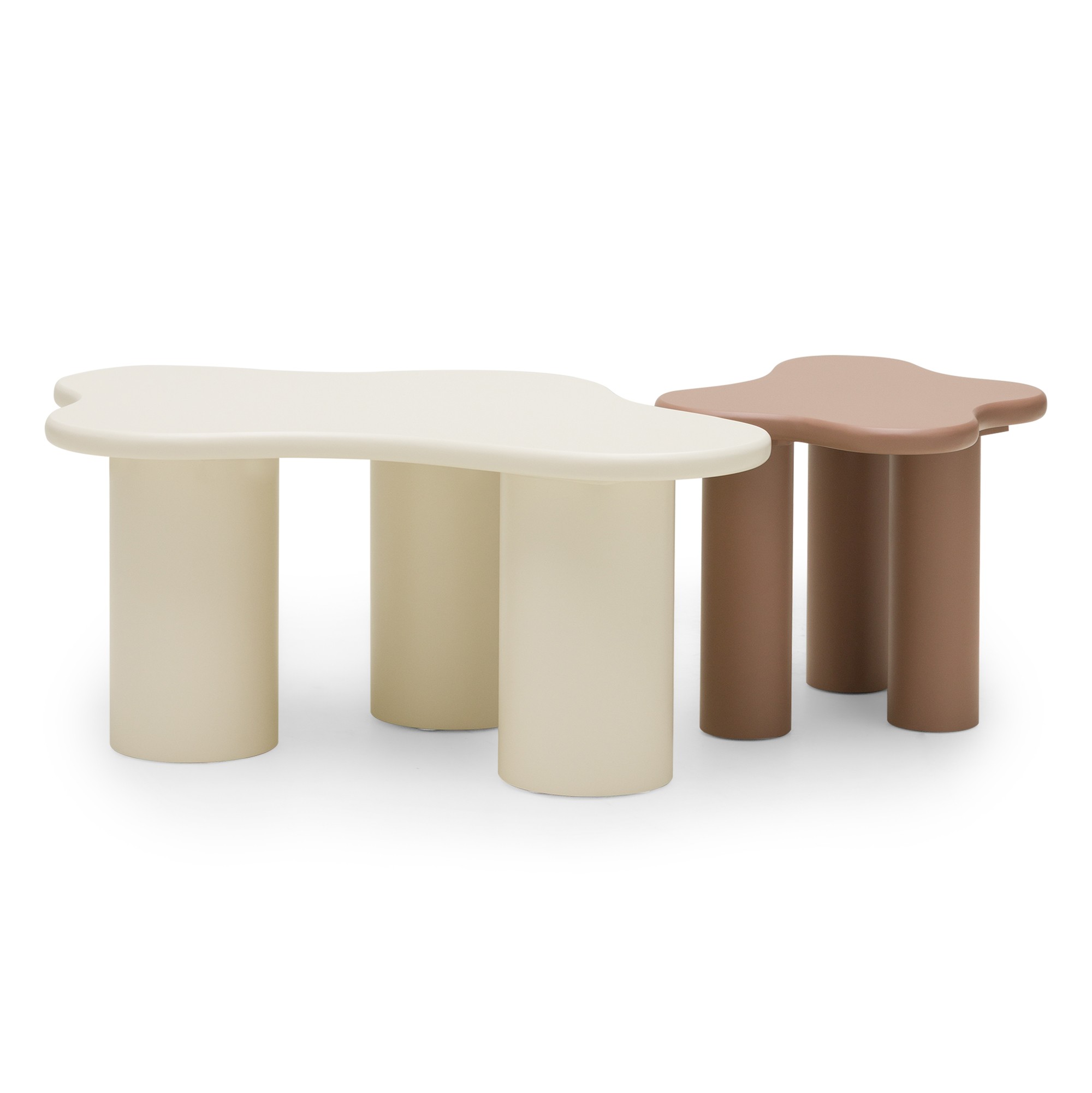 Stolik kawowy Vanity 60 cm, obłe kształty, mocha