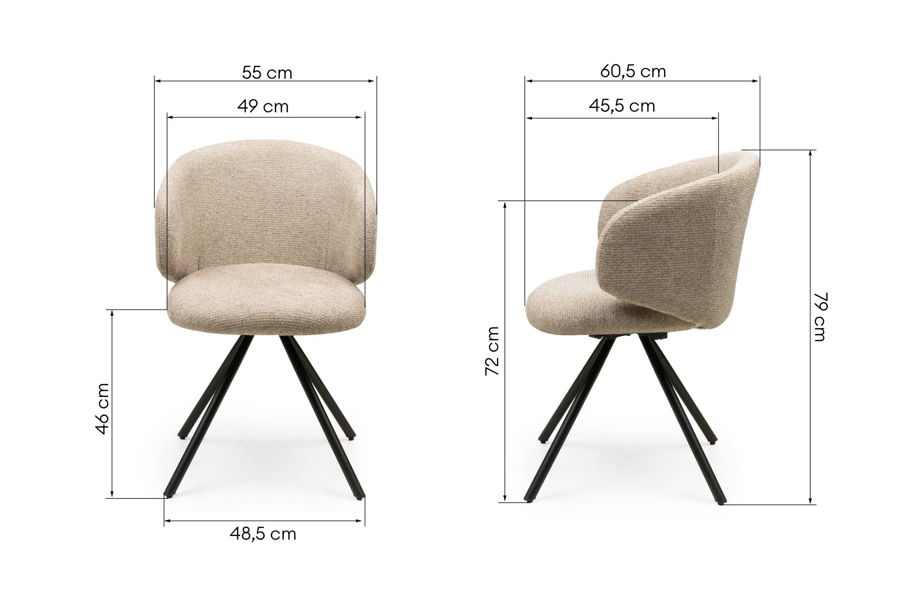 Krzesło obrotowe Pearl mocha, czarne nóżki