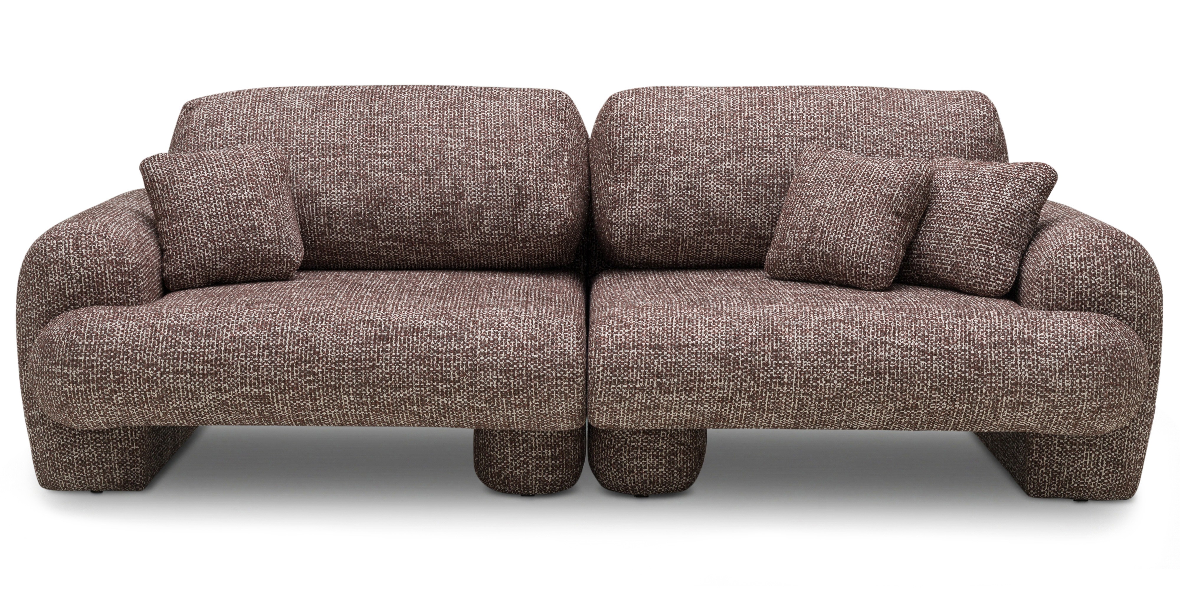 Sofa dwuosobowa Fragola Comfort modułowa, brązowa, obła