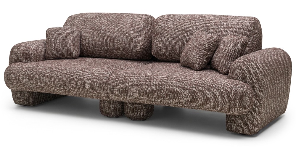 OU-2933 Sofa dwuosobowa Fragola Comfort modułowa, brązowa, obła