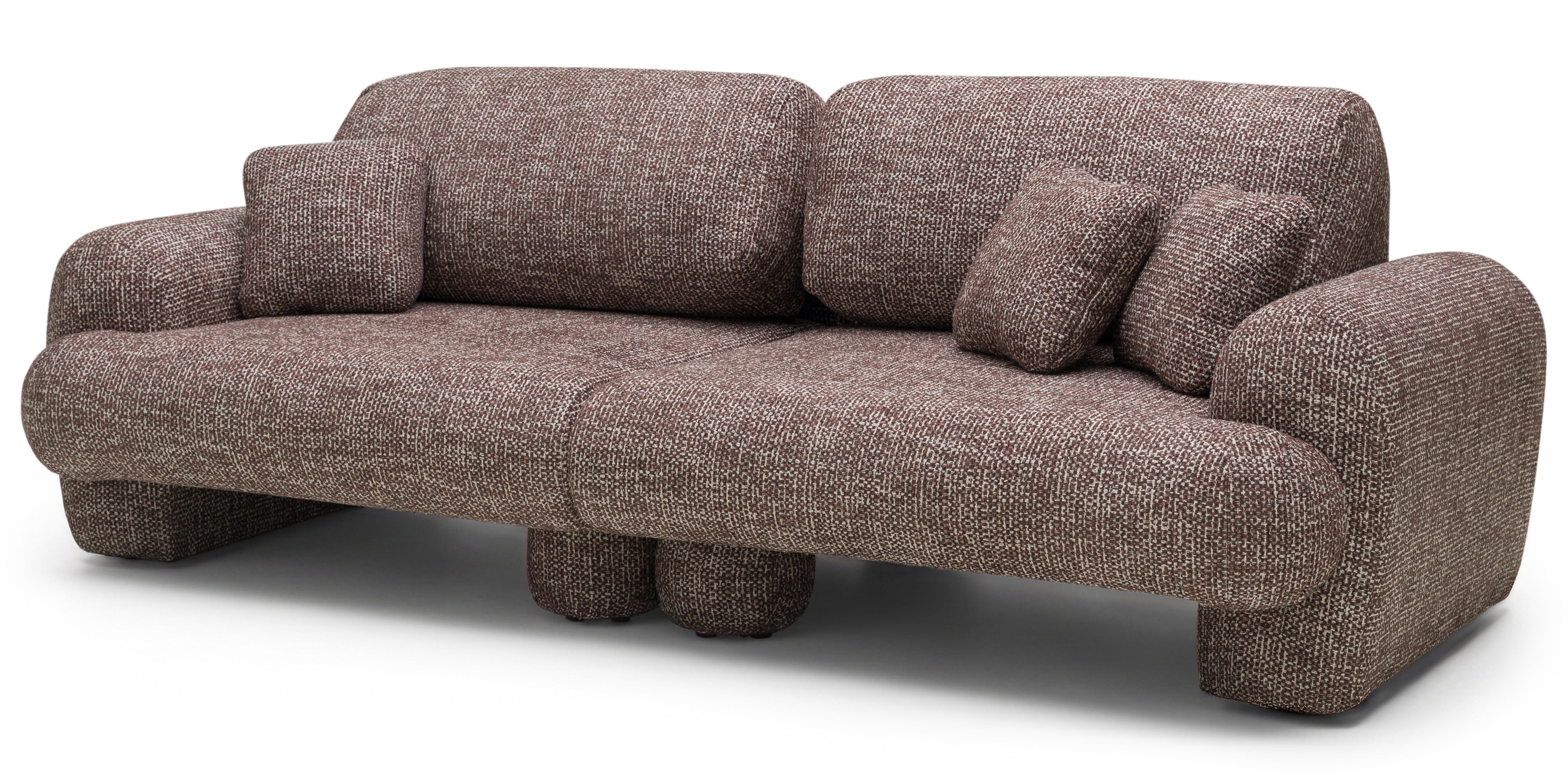 OU-2933 Sofa dwuosobowa Fragola Comfort modułowa, brązowa, obła