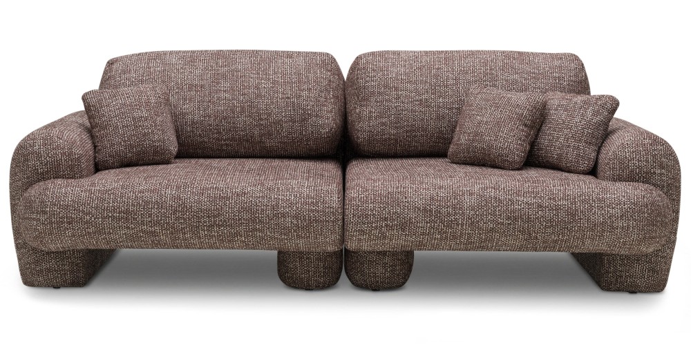 OU-2933 Sofa dwuosobowa Fragola Comfort modułowa, brązowa, obła