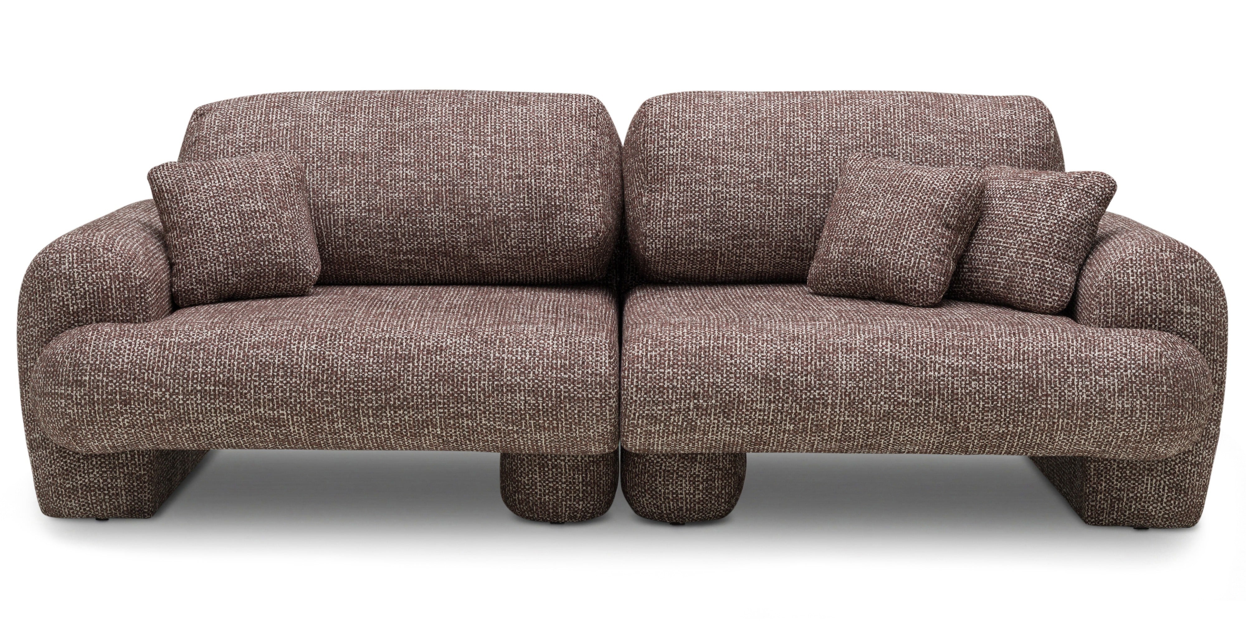 OU-2933 Sofa dwuosobowa Fragola Comfort modułowa, brązowa, obła