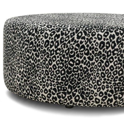 Puf tapicerowany Giro biało-czarny
