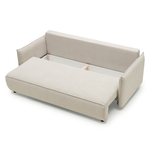 Sofa rozkładana Sofino z pojemnikiem, jasnobeżowa
