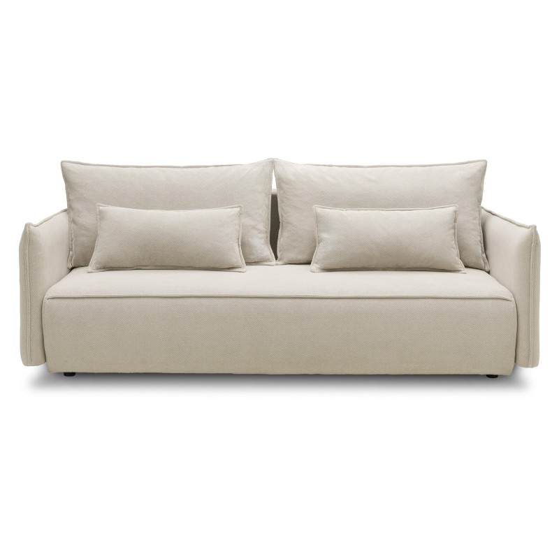 Sofa rozkładana Sofino z pojemnikiem, jasnobeżowa