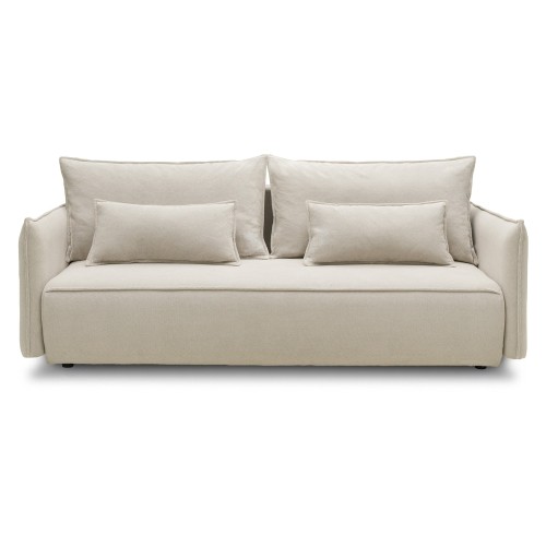 Sofa rozkładana Sofino z pojemnikiem, jasnobeżowa