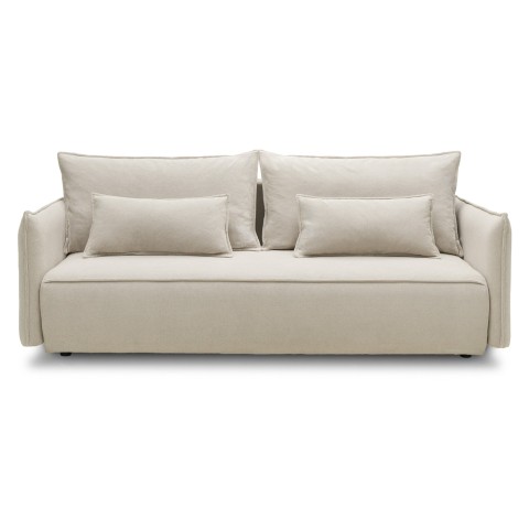 Sofa rozkładana Sofino z pojemnikiem, jasnobeżowa