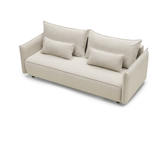 Sofa rozkładana Sofino z pojemnikiem, jasnobeżowa