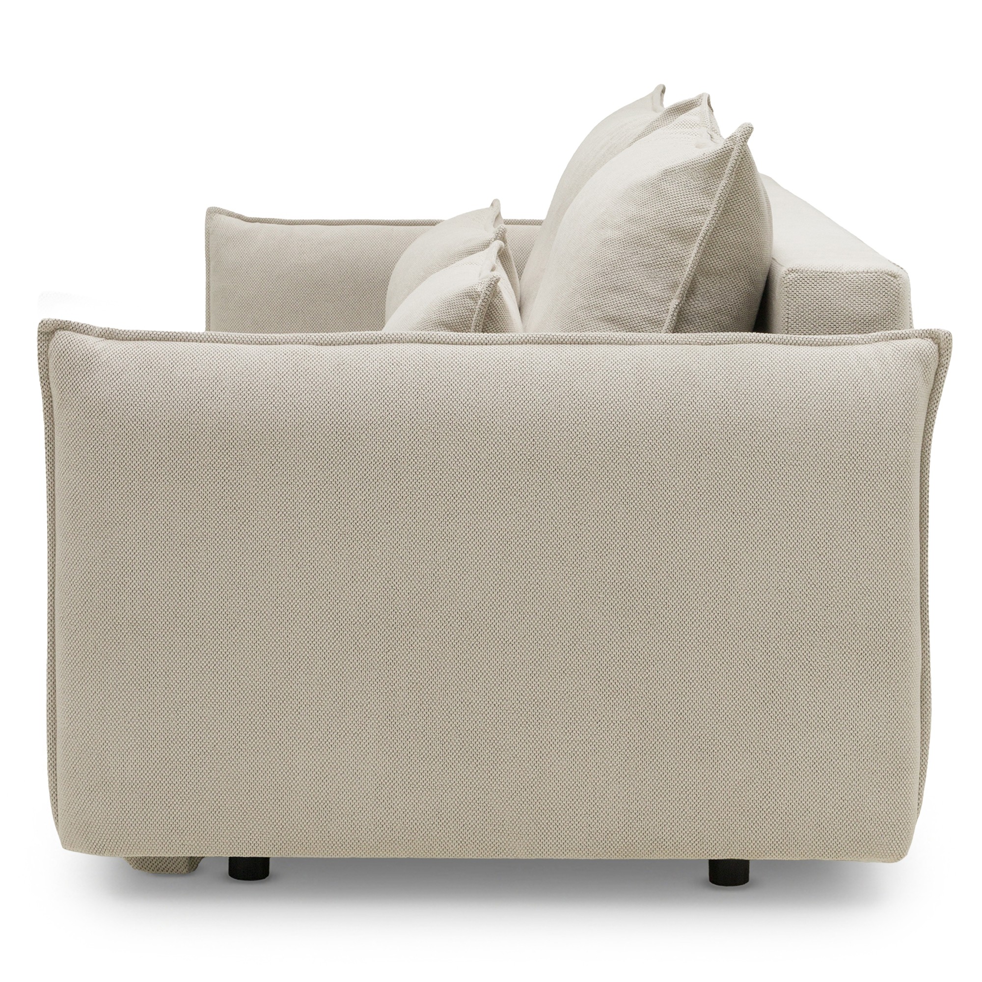 Sofa rozkładana Sofino z pojemnikiem, jasnobeżowa