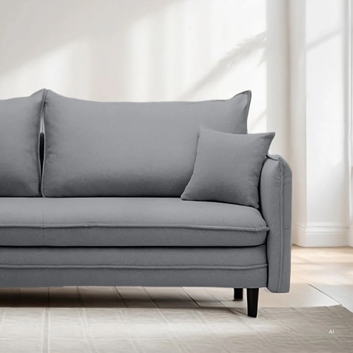 Sofa z funkcją spania i pojemnikiem Notti, ciemnoszara