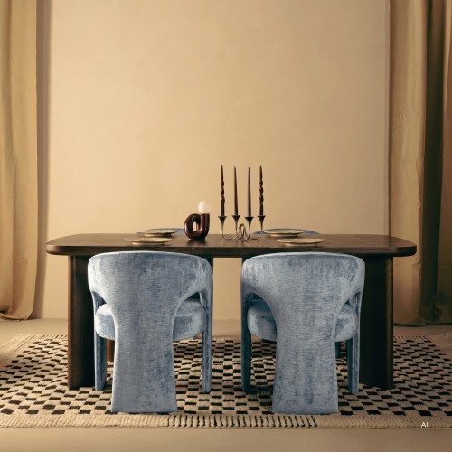 Krzesło tapicerowane Nuria niebiesko-szare, nowoczesny design