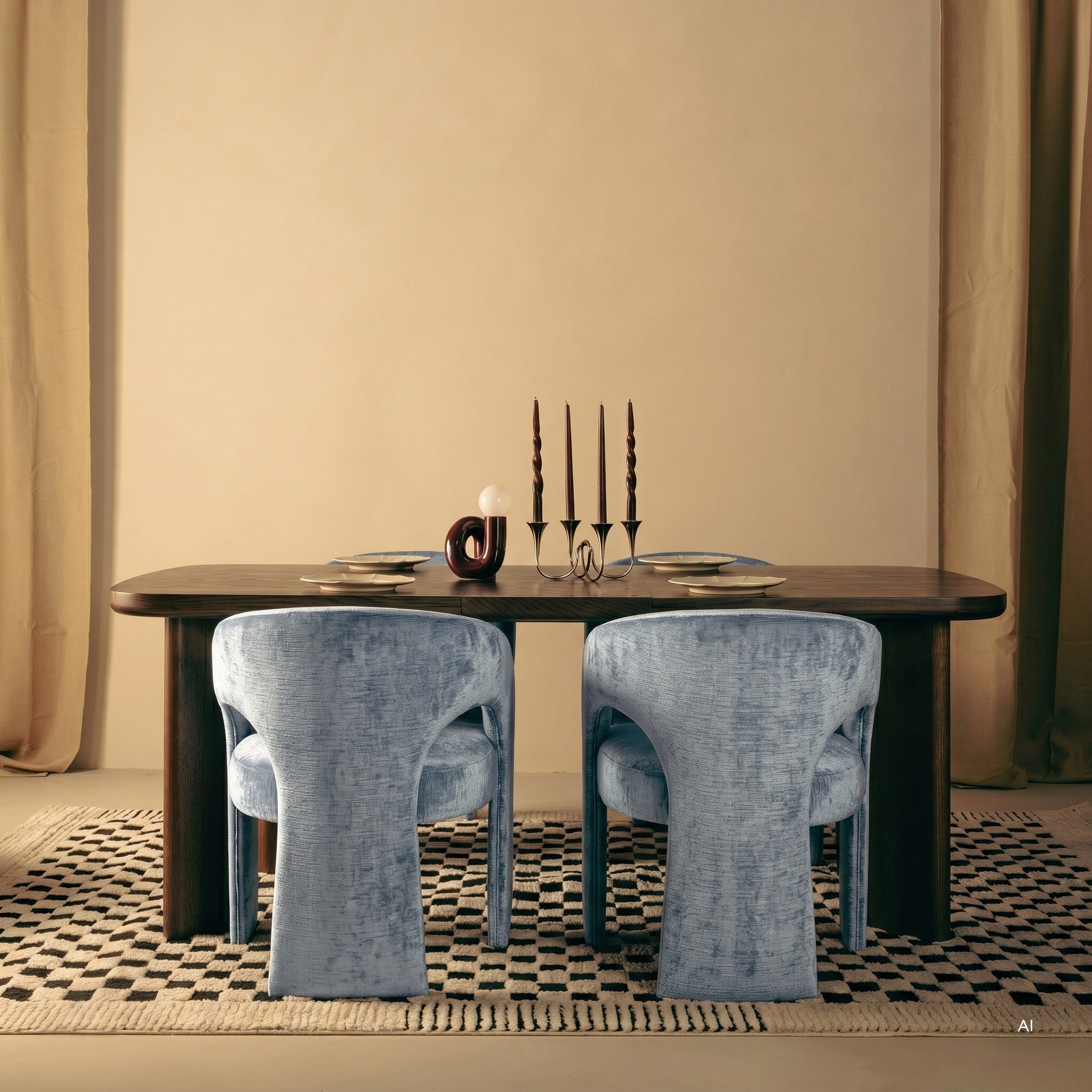 Krzesło tapicerowane Nuria niebiesko-szare, nowoczesny design