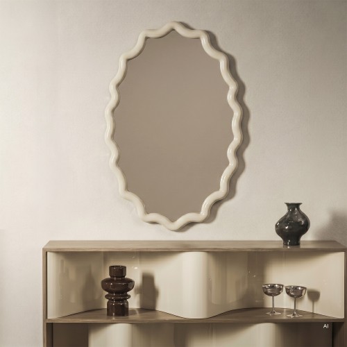 Lustro wiszące Lumi, 120x80 cm, mleczny biały, glossy