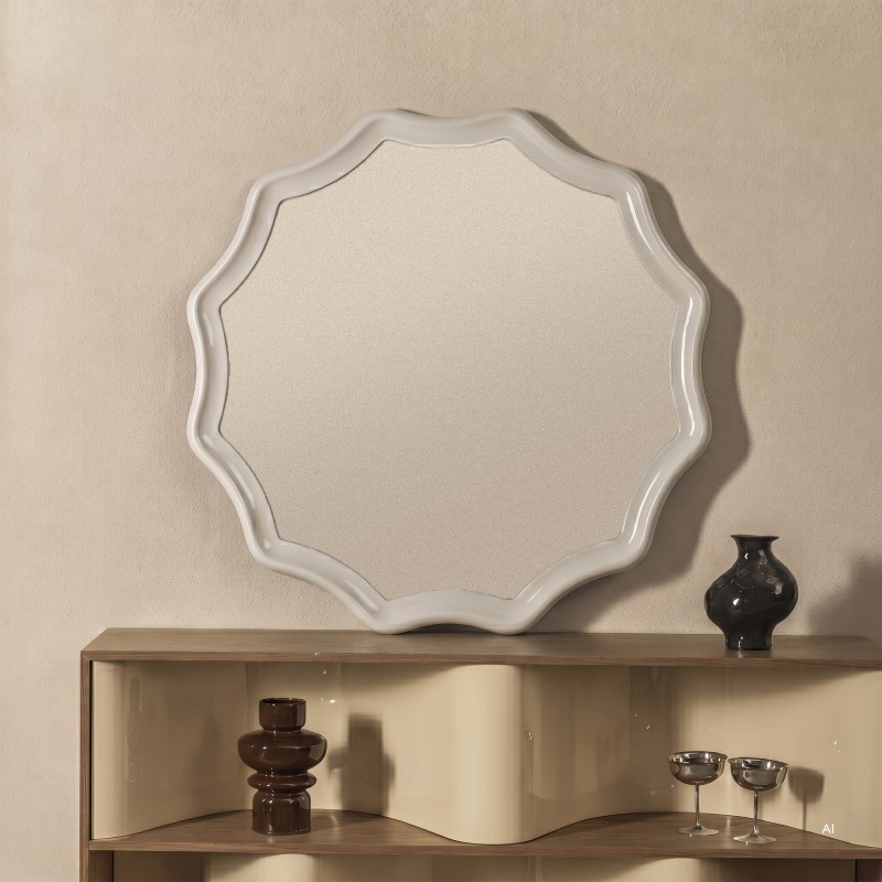 Lustro wiszące Luppo, 100 cm, jasnobeżowe, glossy