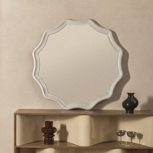 Lustro wiszące Luppo, 100 cm, jasnobeżowe, glossy